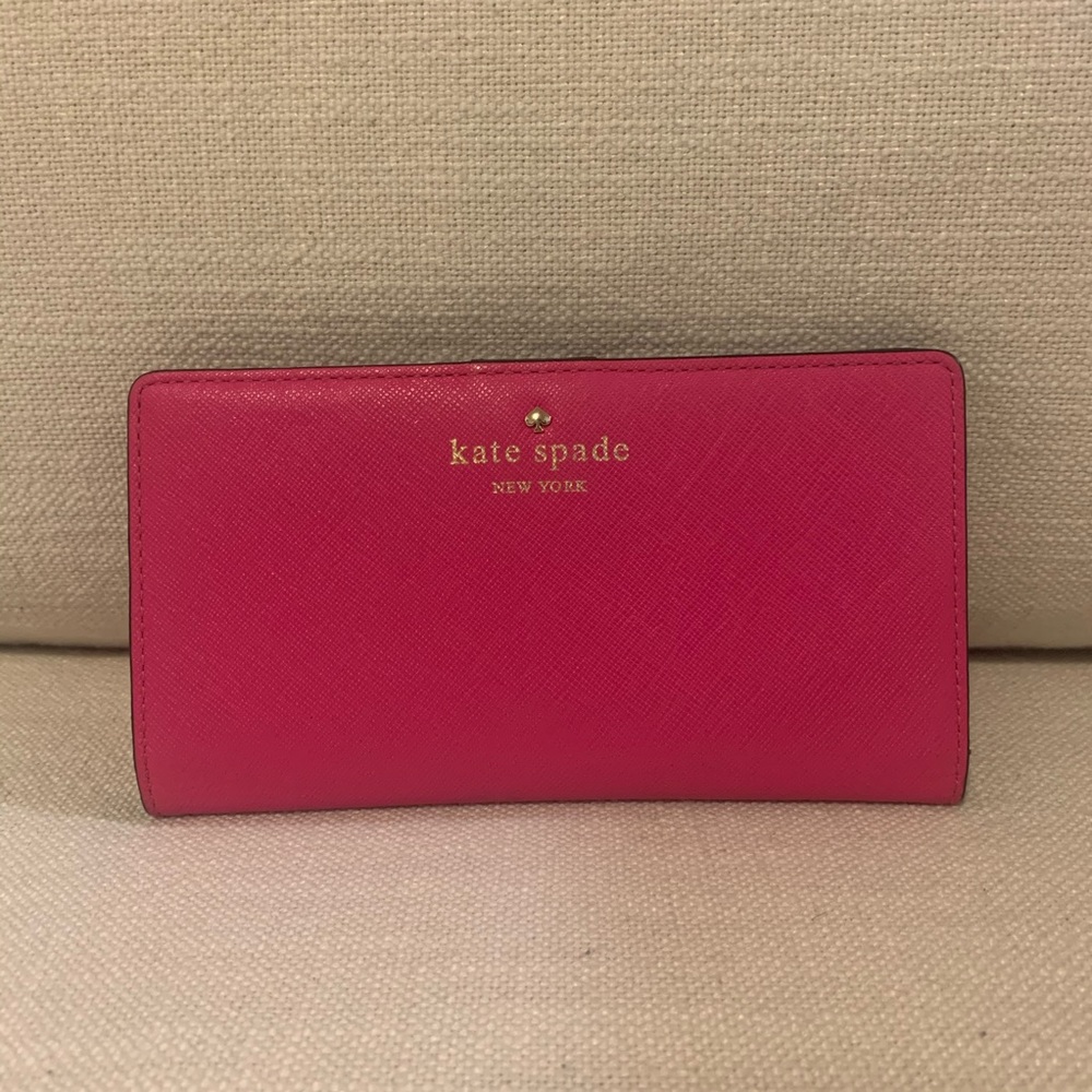 Kate Spade Slim Bifold Wallet, Hot Pink